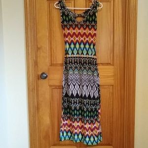 Dolce Donna Tribal Pattern Boho Maxi Dress Medium